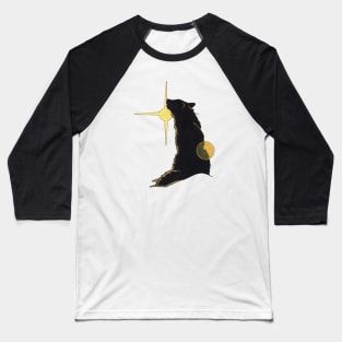 Sunlit Wolf Design Baseball T-Shirt